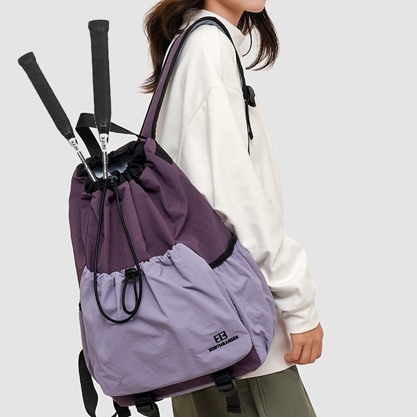 束口袋抽绳后揹包男羽毛球篮球包足球包袋潮牌防泼水登山包网球包