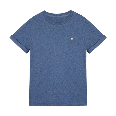 pusumede 精致小圆标 花纱棉针织短袖t恤女气质简约宽松正肩上衣