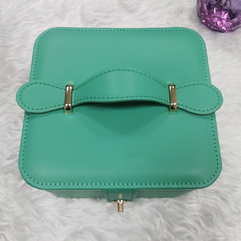 厂家批发手表饰品套装盒圆角绿色包装腕表手表皮盒手提高档盒PU