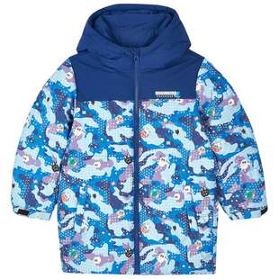 outlets斯凯奇童装男童秋冬新款保暖中长款梭织连帽羽绒服外套