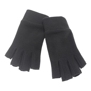 男女半指保暖手套秋冬新款柔软不起球半截键盘写字骑行开车绒质厚