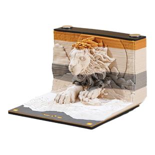 新品*立体便签本3D纸雕手撕日历三维便利贴定制艺术品创意摆件