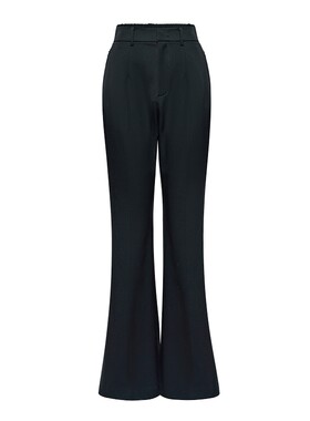 LILY通勤微喇加绒弹力复古西裤
