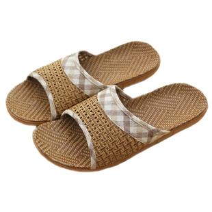 夏季藤女透气草编草席藤编家居家用日式室内男舒服拖鞋厚底凉拖鞋