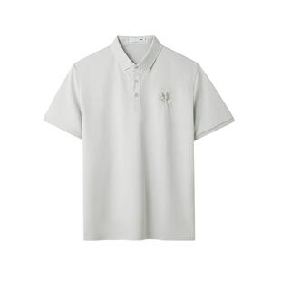 【仙鹤刺绣】海澜之家短袖Polo衫夏季凉感大码老钱风翻领T恤男款