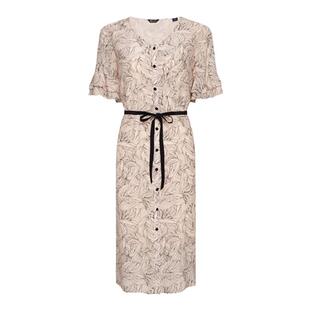 Aquascutum/雅格狮丹夏季女连衣裙V领短袖收腰a字显瘦Q4773EL041