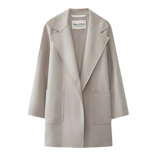 【100%绵羊毛】Marc O'Polo/MOP冬季新款水波纹长毛呢大衣女外套