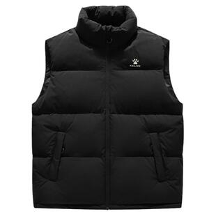 卡尔美羽绒马甲 男式外穿立领保暖运动背心体育生训练服冬季外套