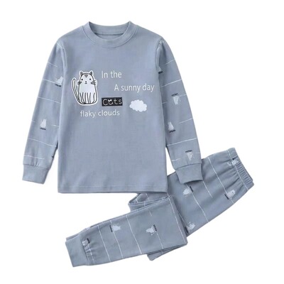 浪莎秋衣秋裤男童儿童套装全棉男孩A类纯棉睡衣棉毛衫中大童内衣