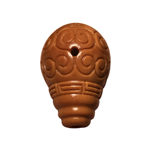 单核橄榄核佛头DIY藏式一体雕刻手串回纹三通 搭配金刚菩饰背云文