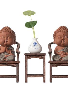 禅意紫砂小如来摆件可爱如来佛