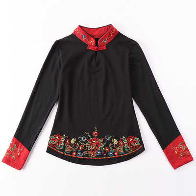 长袖绣花民族风薄/加绒款女