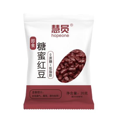 慧员熟红豆蜜豆20g糖纳即食红豆馅料家用商用小包装烘焙甜品奶茶