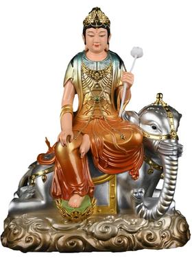 文殊菩萨青狮坐骑白普贤装饰摆件