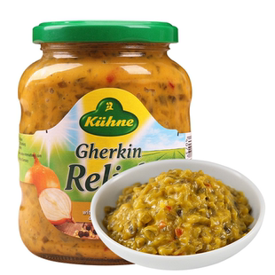 进口冠利芥末青瓜蓉汉堡酱350g面包热狗酱酸甜芥末籽酱沙拉酱家用