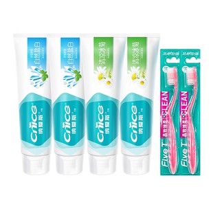 纳爱斯牙膏200g大支自然盐白清凉冰菊家用组合装维护牙齿牙龈健康