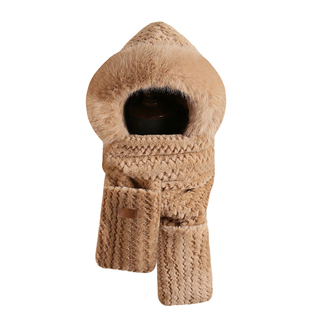 帽子女款2025新款秋冬季围巾手套一体女加绒保暖防风寒帽围脖骑车