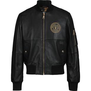 Versace/范思哲男装秋季外套国际皮夹克高端小羊皮真皮皮衣男