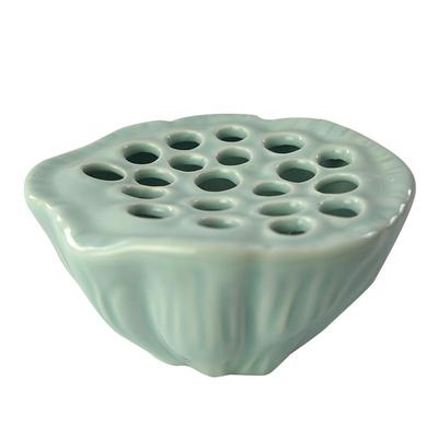 莲蓬青釉陶瓷禅意中式插花器皿