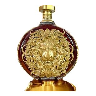 2000ML超大瓶正品40度洋酒狮王纪念版XO白兰地干邑送水晶杯*2