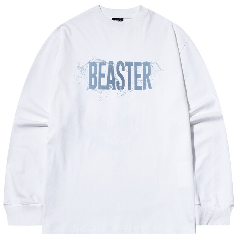 BEASTER海浪鬼脸图案长袖T恤男美式250g重磅新款休闲宽松黑色上衣