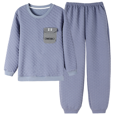 高档空气棉睡衣女秋冬季加厚三层