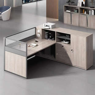 办公室职员桌带柜财务办公桌简约现代员工位46双人位屏风卡座桌椅