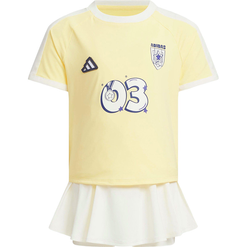 Adidas/阿迪达斯正品2025夏季小童时尚运动经典圆领套装JM3457