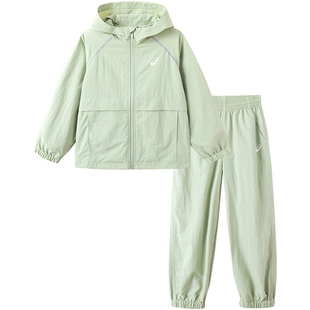 亚瑟士运动套装春季薄款舒适户外连帽外套休闲裤子男女童防泼水新