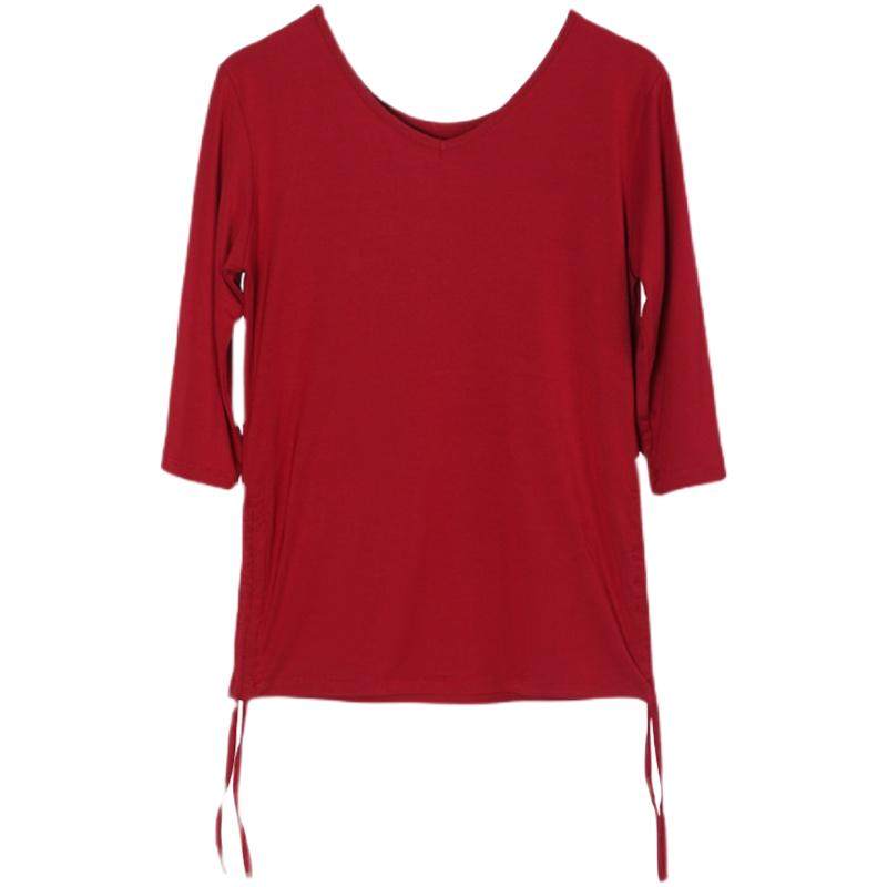 新款广场舞服装跳舞上衣女春夏季莫代尔舞蹈衣服古典练功服短中袖