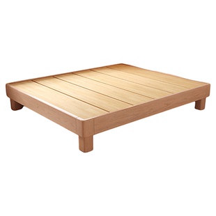 全实木榻榻米床悬浮床家用胡桃木无床头小户型出租房用单人床矮床