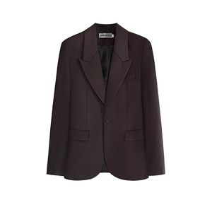 TRENDYWU 经典轻奢“南法”老钱羊毛立裁垫肩抗皱合身款西服外套