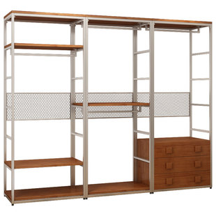 纯实木衣柜2026新款爆款卧室家用衣橱金属铁艺钢架结构定制衣帽间