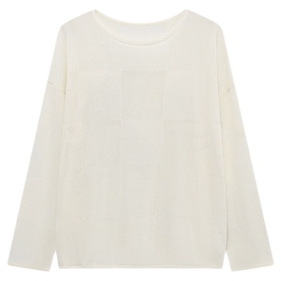 Basic House/百家好慵懒风宽松显瘦针织衫女春季新款防晒罩衫上衣