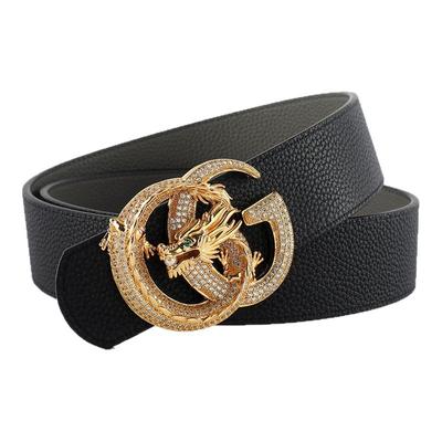 皮带男士史蒂芬双G龙牛皮裤腰带