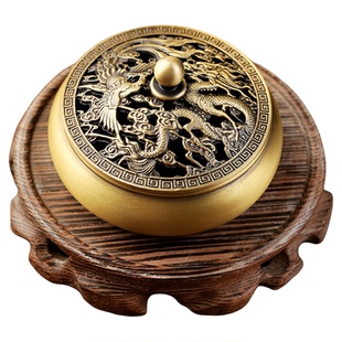 易席黄铜香炉家用室内三足全铜炉盘香檀香熏香沉香塔香线香香粉炉