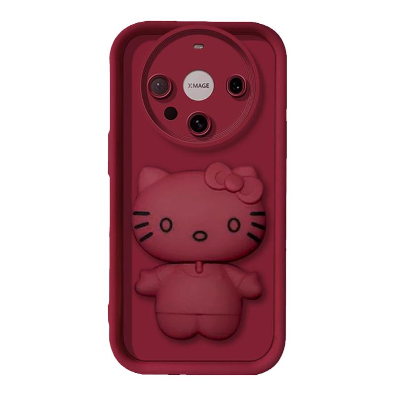 适用华为mate60pro新款手机壳mate50可爱凯蒂kt猫支架镜子p60pro女款龙年nova12pro硅胶软壳nova11防摔保护套