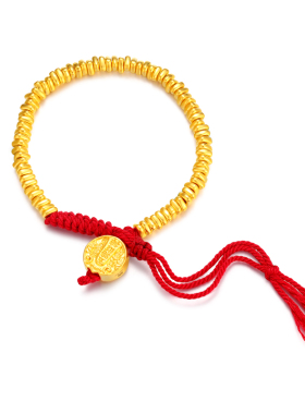 vana足金盘缠手链生日礼物送女友