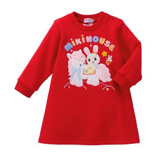MIKIHOUSE日本制生肖系列马年主题连衣裙女童周岁女宝宝红色童装
