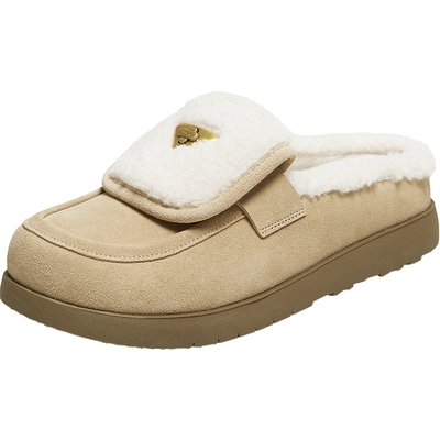 TATA他她女鞋冬季时尚加绒休闲鞋女毛毛单鞋新款包头拖鞋4UJ01CH5