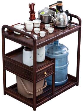 花梨实木移动茶水柜茶桌
