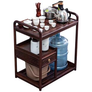 花梨实木移动茶水柜茶桌茶台烧水壶一体茶具套装家用简约中式茶车