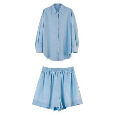 帕特纳天丝衬衫短袖套装