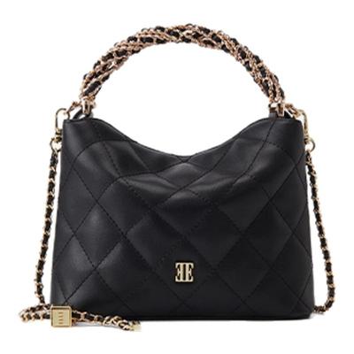 ELLE菱格链条手提包小香风手提包