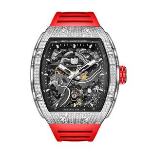 格雅官方手表男款长城机械表全自动男士酒桶型镂空腕表十大品牌表