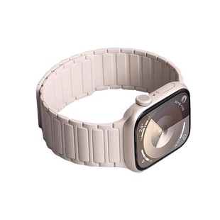 uhada适用苹果手表表带2025新色【淡粉色】装甲磁吸回环applewatch硅胶时尚iwatchS10男女智能苹果手表11表带