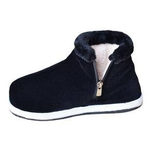 毛线棉鞋女纯手工灯芯绒轮胎底冬季千层底湖南恩施传统老式保暖