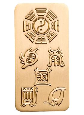 道家法器手把件铜五岳真形图