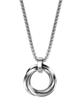 钛钢男三环相扣项链高级感