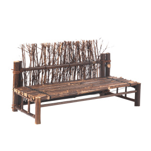 竹制品中式紫竹茶道摆件 茶台装饰 竹篱笆屏风围栏小栅栏 竹围栏